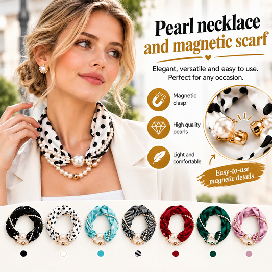 ⏳Limited time offer🔥Women's Elegant Magnetic Pearl Scarf Necklace