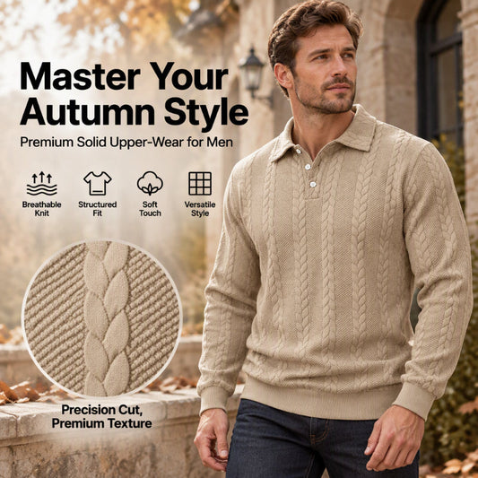 ⏳Limited time offer🔥Men's Casual Jacquard Cable Texture Top