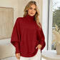 🔥Limited time offer✨Women's Turtleneck Batwing Sleeve Knit Sweater