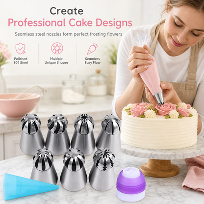 🔥LAST DAY SALE 50% OFF💥Multi-Shape Cake Decorating Piping Tips Set