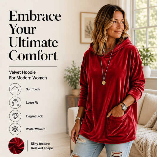 ✨Women's Velvet Pullover Hoodie – Soft, Cozy, Effortless Everyday Comfort