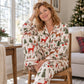 Women's Christmas Long Sleeve Notch Collar Pajama Set