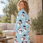Women's Christmas Long Sleeve Notch Collar Pajama Set