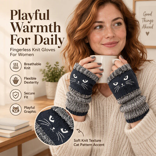 ❄️Black Friday Sale 50% OFF!!🐱Winter Warm Half Finger Knitted Gloves