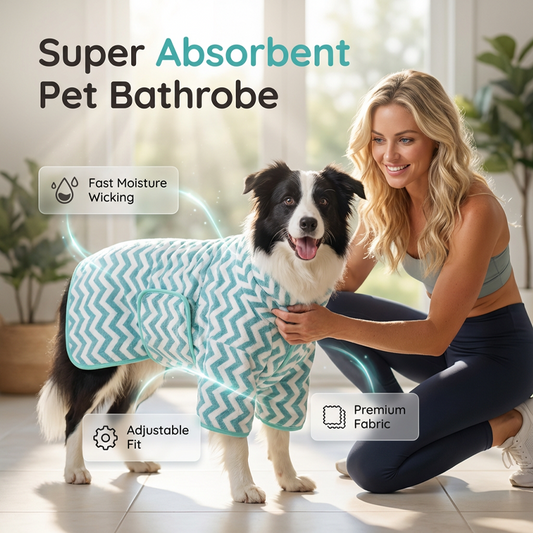 🐕 Super Absorbent Dog Bathrobe: Quick-Dry, Secure Belly Strap, XS-XL, 5 Colours