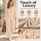 Women's Striped Long Sleeve Top & Wide-Leg Pants Set