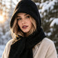 Women's 2-in-1 Thermal Knit Hooded Scarf