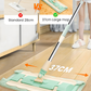 Flat Mop with Stainless Steel Handle with Reusable Washable Mop Cloths