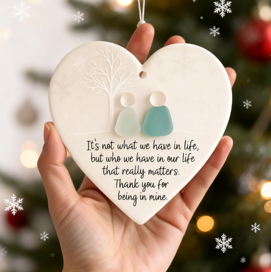 ⏳CHRISTMAS SALE ⏰Heart-Shaped Sea Glass Friendship Decor🌊✨ Shaped by Nature & Crafted by Hand💝