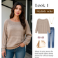 ⏳Time-limited Special 50% off⏰Solid Round-Neck Striped Top with Long Sleeves