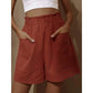 Women's Cotton High Waist Pocket Fashion Casual Shorts