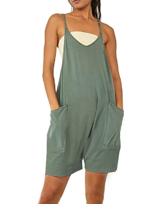 Summer Short Jumpsuit with Pockets