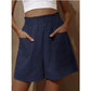 Women's Cotton High Waist Pocket Fashion Casual Shorts